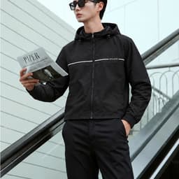 Áo Khoác Gió Nam Có Mũ Cao Cấp - Áo Khoác Dù Nam 2 Lớp Phản Quang Chống Nước, Chống Nắng Tốt WAJKBF154M 7