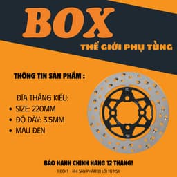 Đĩa Thắng Kiểu Ngôi Sao Box 4 lỗ - 6 lỗ Màu Ghi Size 220mm 3.5mm Inox 420 Phù Hợp Cho Nhiều Dòng Xe 1