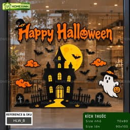 [HỎA TỐC] Decal Dán Trang Trí Cửa Sổ Kính Lễ Hội Halloween - Tấm Decal Tĩnh Điện Dán Tường Trang Trí Cửa Hàng, Cửa Kính 2