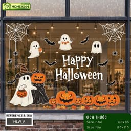 [HỎA TỐC] Decal Dán Trang Trí Cửa Sổ Kính Lễ Hội Halloween - Tấm Decal Tĩnh Điện Dán Tường Trang Trí Cửa Hàng, Cửa Kính 1