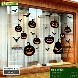 [HỎA TỐC] Decal Dán Trang Trí Cửa Sổ Kính Lễ Hội Halloween - Tấm Decal Tĩnh Điện Dán Tường Trang Trí Cửa Hàng, Cửa Kính 7