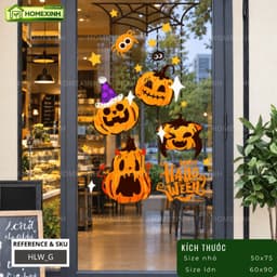 [HỎA TỐC] Decal Dán Trang Trí Cửa Sổ Kính Lễ Hội Halloween - Tấm Decal Tĩnh Điện Dán Tường Trang Trí Cửa Hàng, Cửa Kính 5