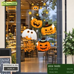 [HỎA TỐC] Decal Dán Trang Trí Cửa Sổ Kính Lễ Hội Halloween - Tấm Decal Tĩnh Điện Dán Tường Trang Trí Cửa Hàng, Cửa Kính 6