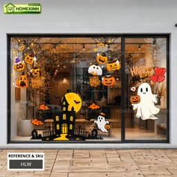 [HỎA TỐC] Decal Dán Trang Trí Cửa Sổ Kính Lễ Hội Halloween - Tấm Decal Tĩnh Điện Dán Tường Trang Trí Cửa Hàng, Cửa Kính 9