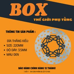 Đĩa Thắng Kiểu Mạng Nhện Box 4 lỗ - 6 lỗ Màu Đen Size 220mm 3.5mm Inox 420 Phù Hợp Cho Nhiều Dòng Xe 1