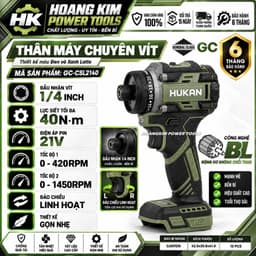 Máy Chuyên Vít Trượt Hukan GC-CSL2140, Động Cơ Không Chổi Than, Lực Siết 40Nm, Chân Pin Phổ Thông - BH6 Tháng 1