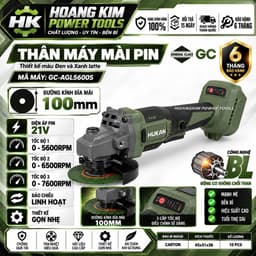 Máy mài pin HUKAN GC-AGL5600S, Không chổi than, 3 tốc độ, 7600 v/p, Đĩa mài 100mm 1
