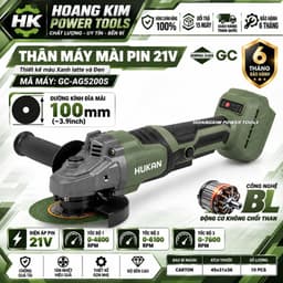 Máy mài pin HUKAN GC-AG5200S, Không chổi than, 3 tốc độ, đường kính đĩa 100mm 1