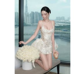 ĐẦM 2S HOA 3D PHOM XÒE THỜI TRANG THIẾT KẾ 5