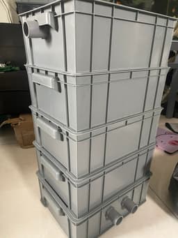 Bộ lọc baki Màu Xám - tràn trên cho hồ cá dưới 500 lít - Kích Thước 34x26x13 ống vào phía trước phi 27 3