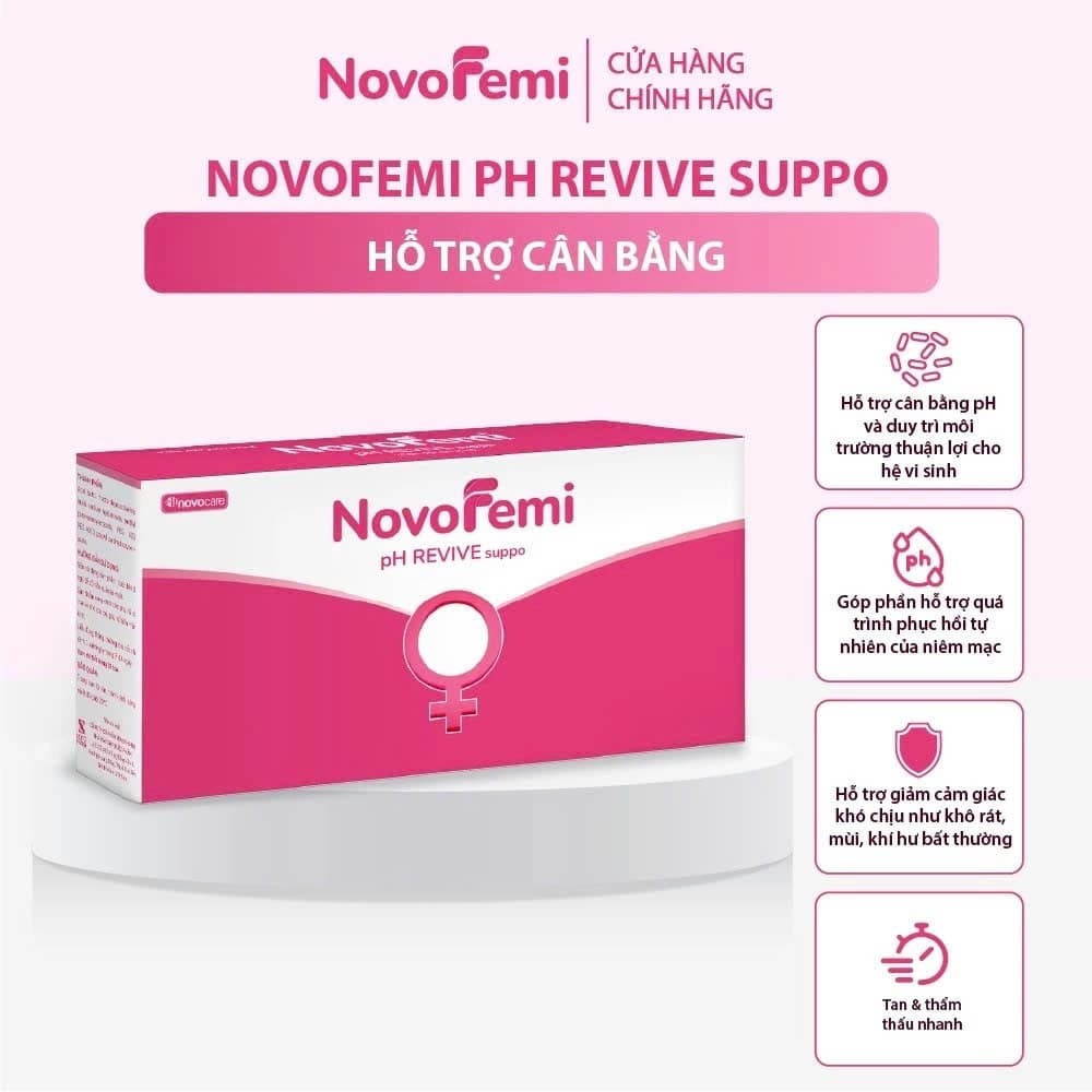 NovoFemi hồng - Hỗ trợ cân bằng pH và hệ vi sinh, hỗ trợ quá trình phục hồi tự nhiên của niêm mạc