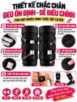 Tạ đeo chân , đeo tay 2-3-4-5-6-8-10kg có tại HC Sport  tạ chân phiên bản tối thượng cho chạy bộ thể thao 4