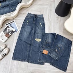 Quần Jeans Ống Suông Rách Gối AN TÂY Form Hàn Đẹp, Trendy, Vải Jean Mềm #8752 Màu Xanh 6