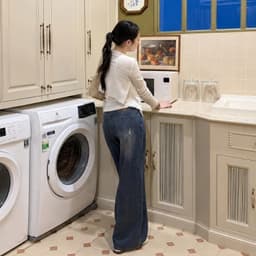 Quần Jeans Ống Suông Rách Gối AN TÂY Form Hàn Đẹp, Trendy, Vải Jean Mềm #8752 Màu Xanh 4