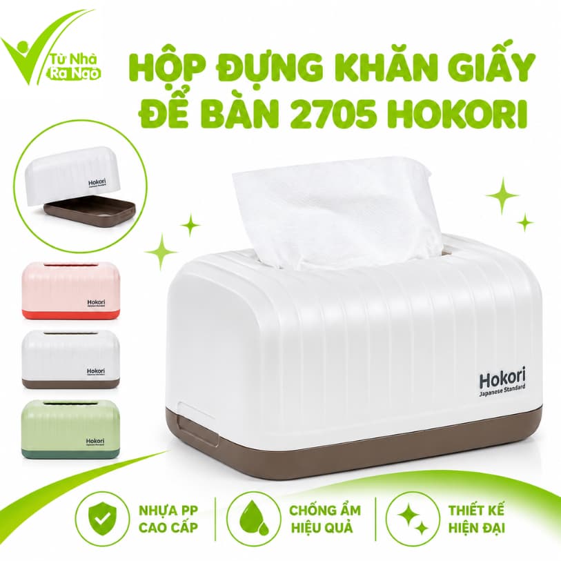 Hộp Đựng Khăn Giấy Hokori 2705 Phù Hợp Gia Đình Văn Phòng Xe Hơi GD33