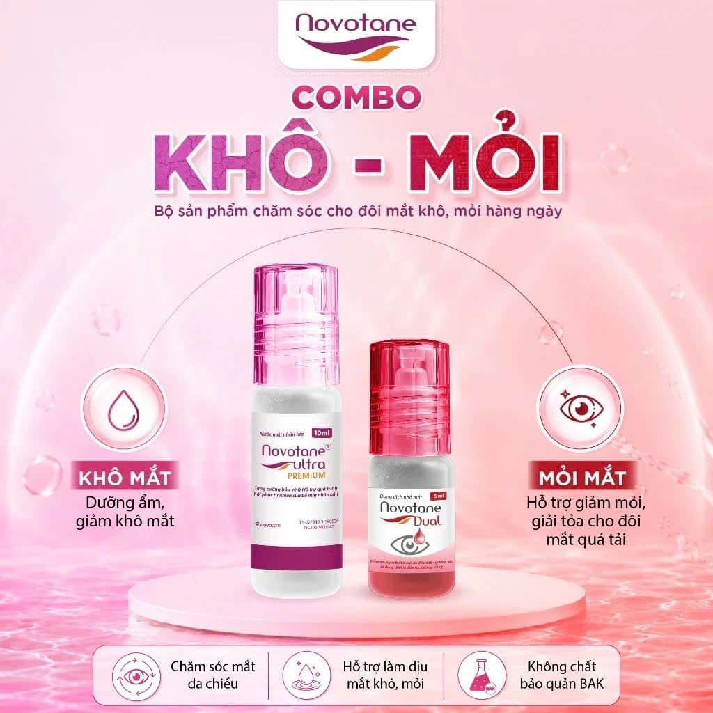 [COMBO KHÔ - MỎI] Bộ đôi chăm sóc hàng ngày hỗ trợ giảm khô mỏi & cải thiện điều tiết cho mắt sử dụng TBĐT/lens/lens cận