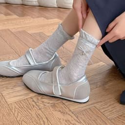 Tất Cổ Cao Nữ Viền Bèo Nhún Phối Nơ Kim Loại Đính Chuông Phong Cách Nhật Bản Ngọt Ngào TT3 9