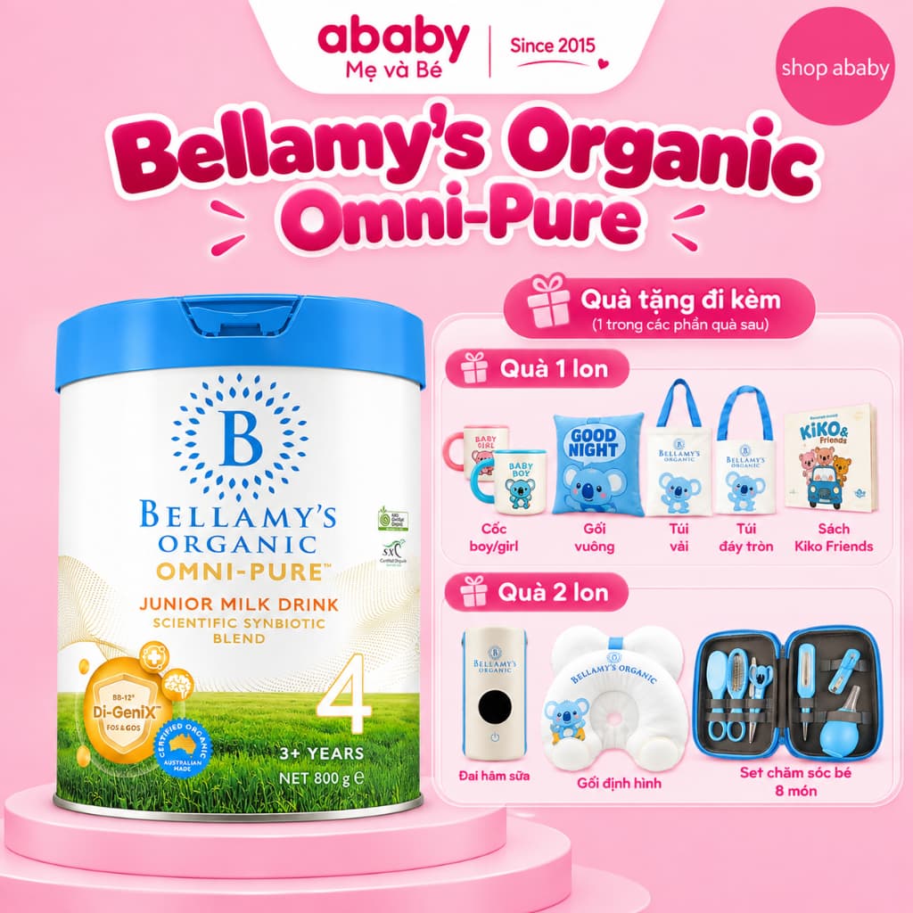 [DATE SAU 12/2027] Bellamy's Organic Omni Pure Synbiotic 800g Organic Úc