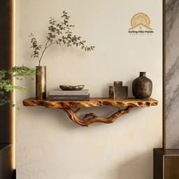 Kệ Treo Âm Tường Gỗ Tràm Tự Nhiên Kèm Thân Cây Uốn Lượn Nghệ Thuật (Size To) 1