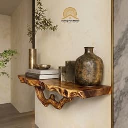 Kệ Treo Âm Tường Gỗ Tràm Tự Nhiên Kèm Thân Cây Uốn Lượn Nghệ Thuật (Size To) 2