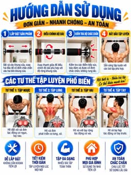 Xà đơn treo tường xà đơn tập tại nhà cao cấp  mút dài điều chỉnh độ dài từ 60 đến 150cm 5
