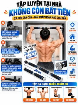 Xà đơn treo tường xà đơn tập tại nhà cao cấp  mút dài điều chỉnh độ dài từ 60 đến 150cm 1