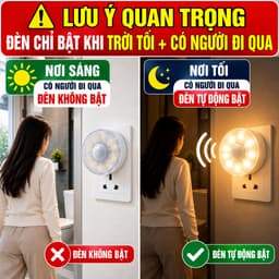 Đèn cảm biến tự động sáng đèn phát hiện chuyển động con người tự bật tắt lắp cầu thang, nhà vệ sinh, lối đi lại LED 3W 6