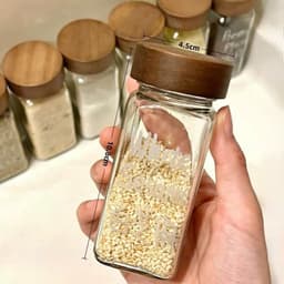 Hũ Đựng Gia Vị Thủy Tinh Nắp Gỗ Có Nắp Rắc Đa Năng – Lọ Đựng Muối Tiêu Đường Hạt Tiện Lợi Nhà Bếp - kgdvn 9