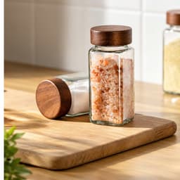 Hũ Đựng Gia Vị Thủy Tinh Nắp Gỗ Có Nắp Rắc Đa Năng – Lọ Đựng Muối Tiêu Đường Hạt Tiện Lợi Nhà Bếp - kgdvn 2