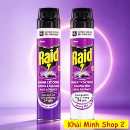 Combo 2 Chai Xịt Côn Trùng Raid 520ml Chính Hãng – Xịt Diệt Muỗi, Gián, Ruồi, Kiến – 3 Mùi Hương 7