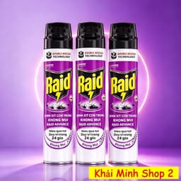 Combo 3 Chai Xịt Côn Trùng RAID 520ml Chính Hãng – Diệt Muỗi, Gián, Kiến – 3 Mùi Hương 3