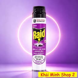 Bình Xịt Côn Trùng RAID 520ml Chính Hãng – Diệt Muỗi, Kiến, Ruồi, Gián – 3 Mùi Hương 3