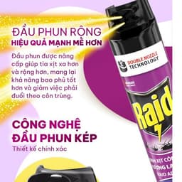 Bình Xịt Côn Trùng RAID 520ml Chính Hãng – Diệt Muỗi, Kiến, Ruồi, Gián – 3 Mùi Hương 5
