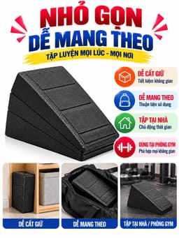 Phụ kiện đệm lót kê chân squat wedges stretching 4 mức cao thấp, hỗ trợ tập gym chân mông đùi hiệu quả 6