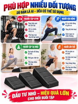Phụ kiện đệm lót kê chân squat wedges stretching 4 mức cao thấp, hỗ trợ tập gym chân mông đùi hiệu quả 8