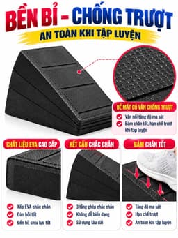 Phụ kiện đệm lót kê chân squat wedges stretching 4 mức cao thấp, hỗ trợ tập gym chân mông đùi hiệu quả 3