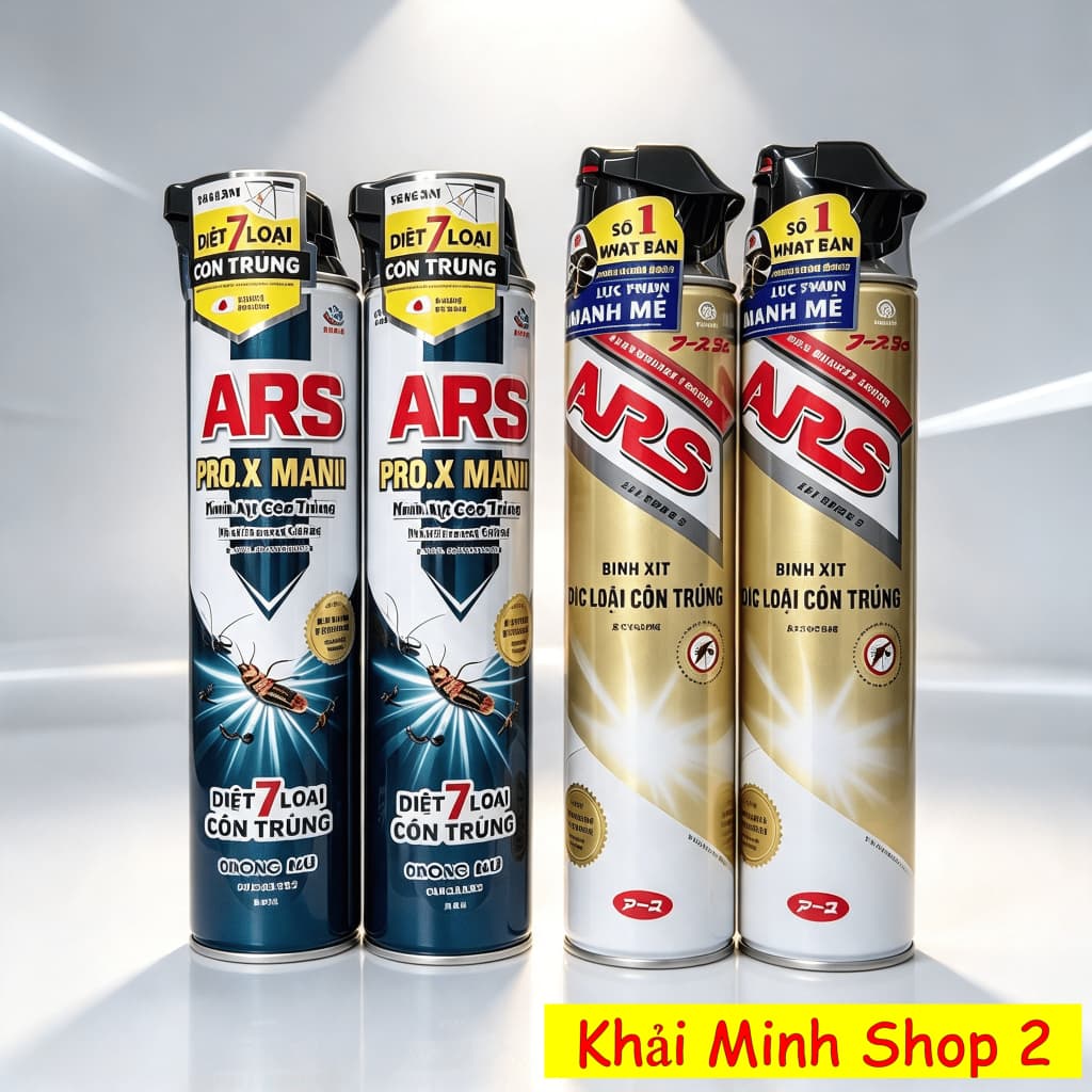 Combo 6 Bình Xịt Côn Trùng ARS Không Mùi 600ml & ProX 500ml – Công Nghệ Nhật Bản