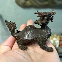 Tượng đồng cổ Long Quy . rộng 8 cm x cao 5.5 cm 1