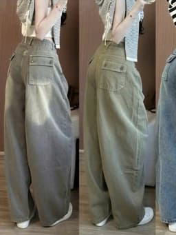 Quần Bò Nữ Baggy Ống Cong Túi Hộp Cạp Cao Jean Suông Rộng Style Hàn Quốc 8