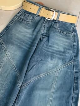 Quần Bò Nữ Baggy Ống Cong Túi Hộp Cạp Cao Jean Suông Rộng Style Hàn Quốc 9