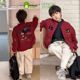 [10-29kg] Áo Khoác Bomber Bé Trai KIMCHIBABY Cao Cấp Form Varsity Vải Nỉ Lông Cáo Dày Mịn Ấm Họa Tiết Siêu Anh Hùng 9