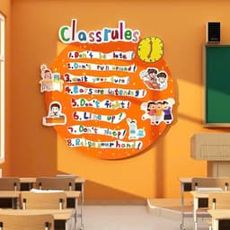 Bảng 8 quy tắc lớp học tiếng Anh English class rules kích thước 60x60cm fomex 5ly xốp nổi (TA202) 4