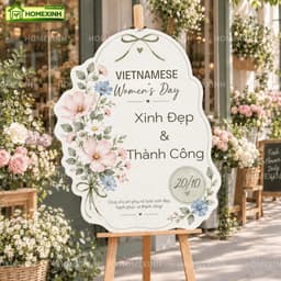 [HỎA TỐC] Bảng Checkin Ngày Phụ Nữ Việt Nam 20/10 - Bảng Decor Chào Mừng Trang Trí Cửa Tiệm, Sự Kiện, Lớp Học 2