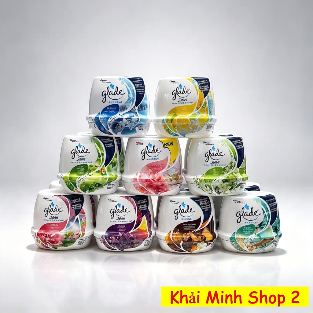 Combo 6 Hộp Sáp Thơm GLADE 180g – Khử Mùi, Làm Thơm Không Gian – 9 Mùi Hương Thái Lan