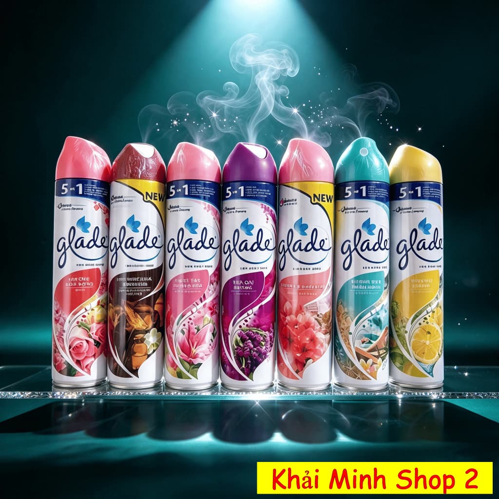 Combo 3 Chai Xịt Thơm Phòng GLADE 280ml – Khử Mùi, Làm Thơm Không Gian – 7 Mùi Hương