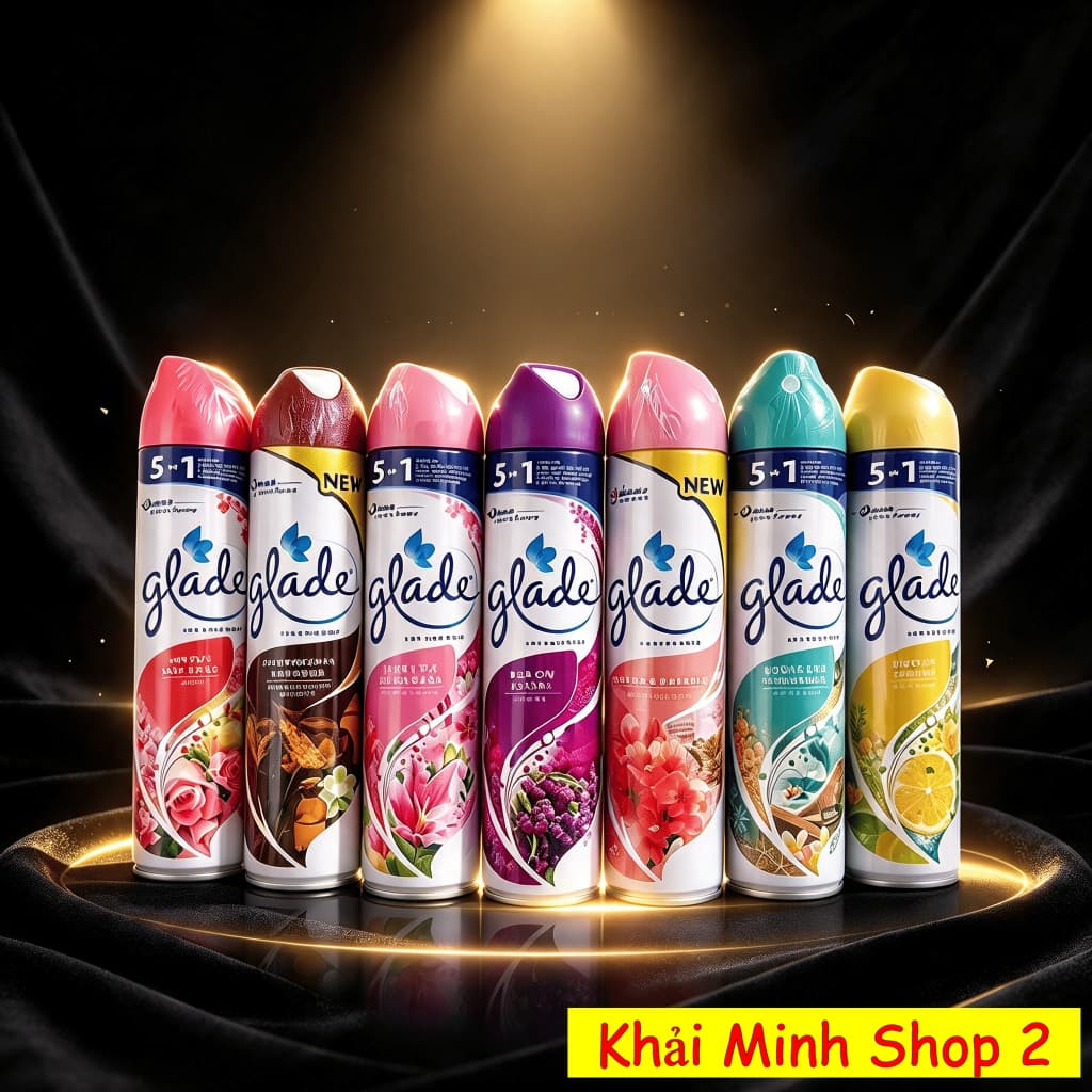 Combo 6 Chai Xịt Thơm Phòng GLADE 280ml – Khử Mùi, Làm Thơm Không Gian – 7 Mùi Hương