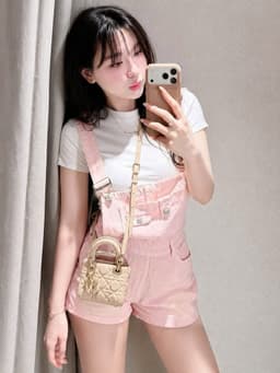 Yếm Jean Nữ Short Cạp Cao Wash Xanh Form Đẹp – Quần Yếm Jean Nữ Trẻ Trung Phối Áo Thun Trẻ Trung 7