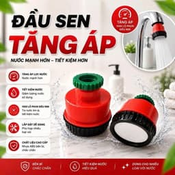 [COMBO 3] Đầu vòi 1000 Lỗ Tăng Áp Phun Tia Siêu Mịn, Tia Nước Mạnh, Tiết Kiệm Nước Ren 21/ 27 1