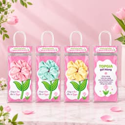 (Quà tặng không bán) Dây buộc tóc Scrunchies cột tóc TopGia thiết kế xếp ly mềm mại, thời trang, nữ tính MNTH 2