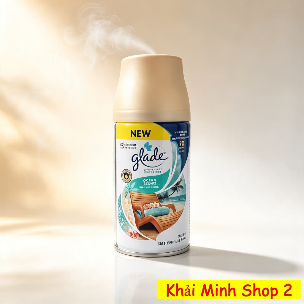 Lõi Refill GLADE 252ml Thái Lan – Lõi Thay Thế Máy Xịt Thơm Phòng Tự Động – Hương Biển Phiêu Bồng OCEAN